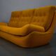 20th century, yellow Atlantis three-seater sofa, 1960s