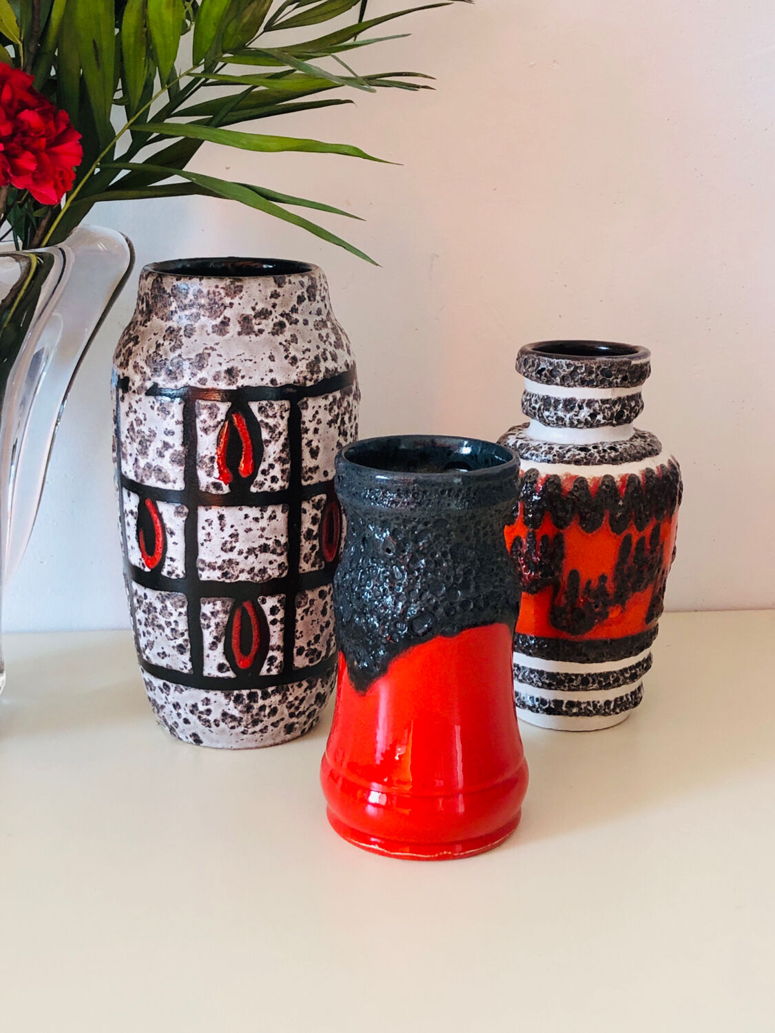 West Germany vintage vase set