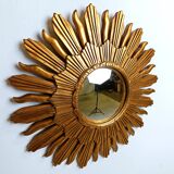 Vintage golden sunburst mirror, 1960s