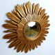 Vintage golden sunburst mirror, 1960s