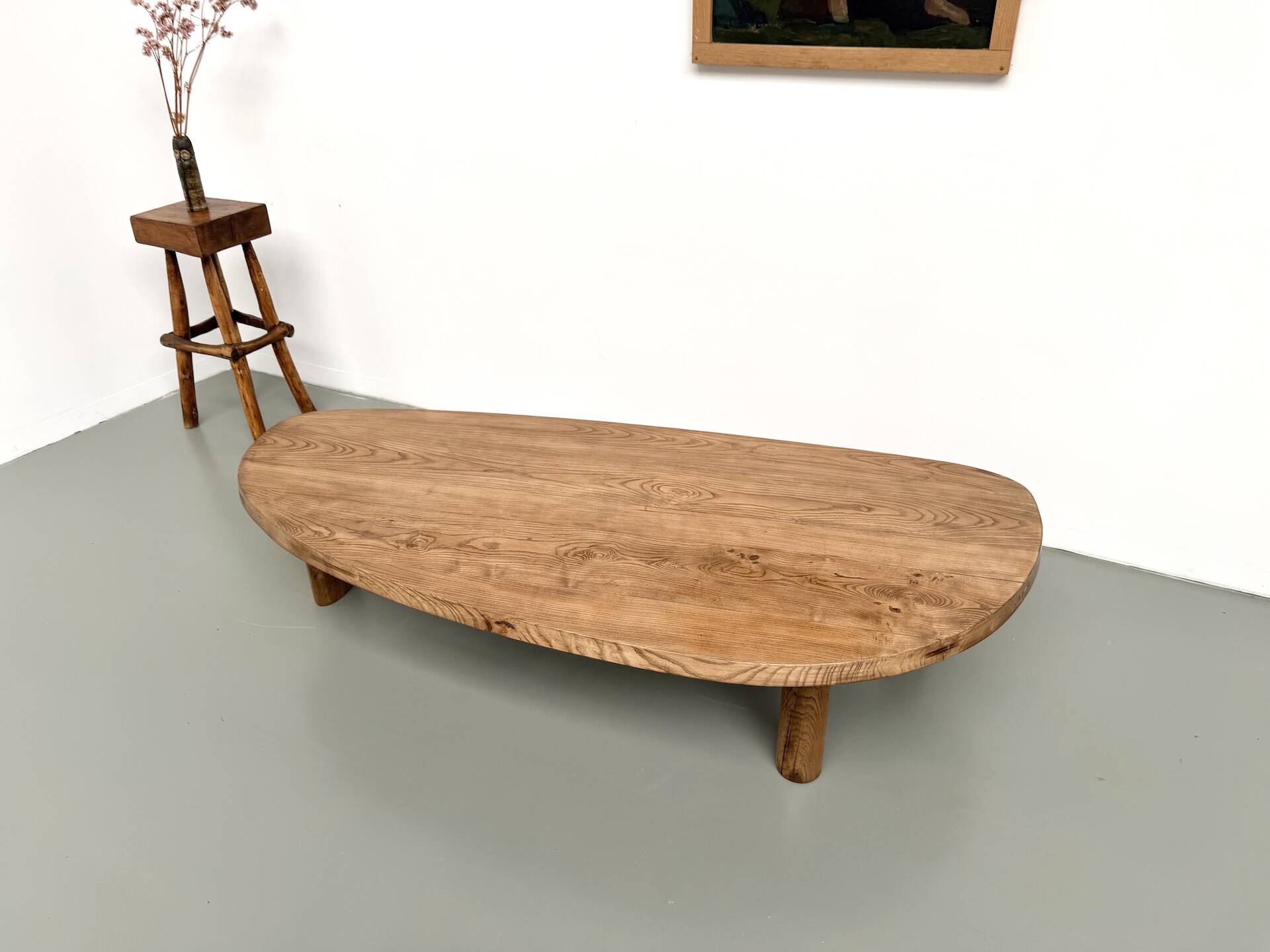 "Free Form" XXL coffee table in solid oak – 1950s