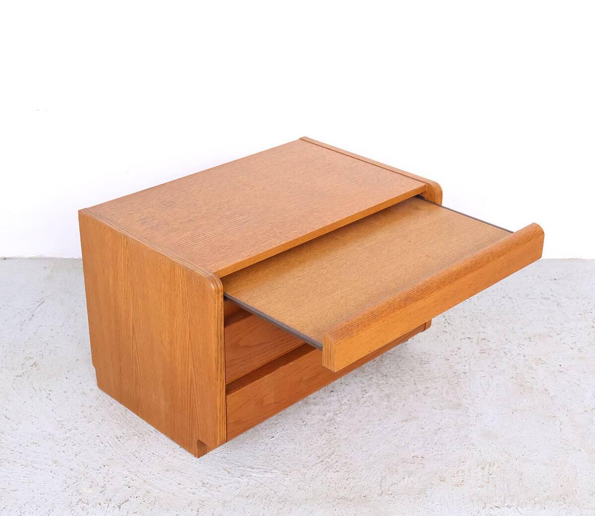 Set of vintage oak bedside tables from Moser, Germany, 1970s