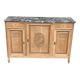 Art Deco buffet renovated in solid oak and breccia marble from the 1930s.