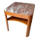 Square side table in wood and red marble 60 x 60 cm