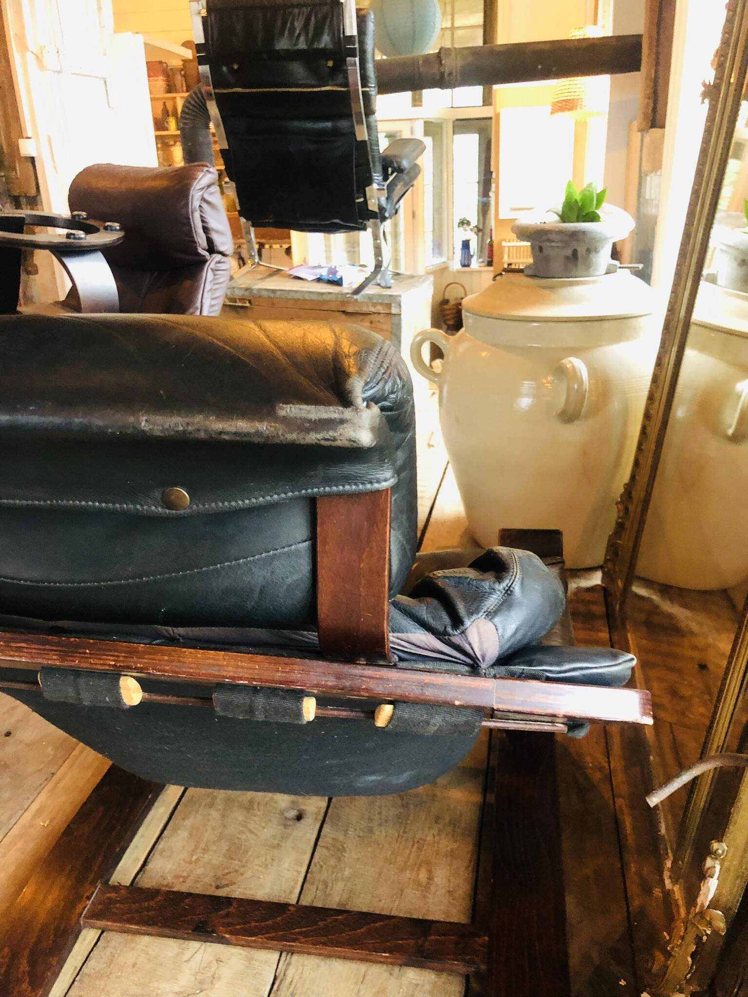 "Kroken" armchair in leather by Ake Fribytter for Nelo Möbel Sweden 1970