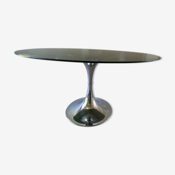 Table glass foot tulip Gastone Rinaldi