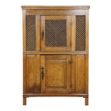 Antique oak bread cabinet from the late 17th century with working locks
