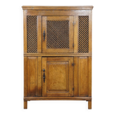 Antique oak bread cabinet from the late 17th century with working locks