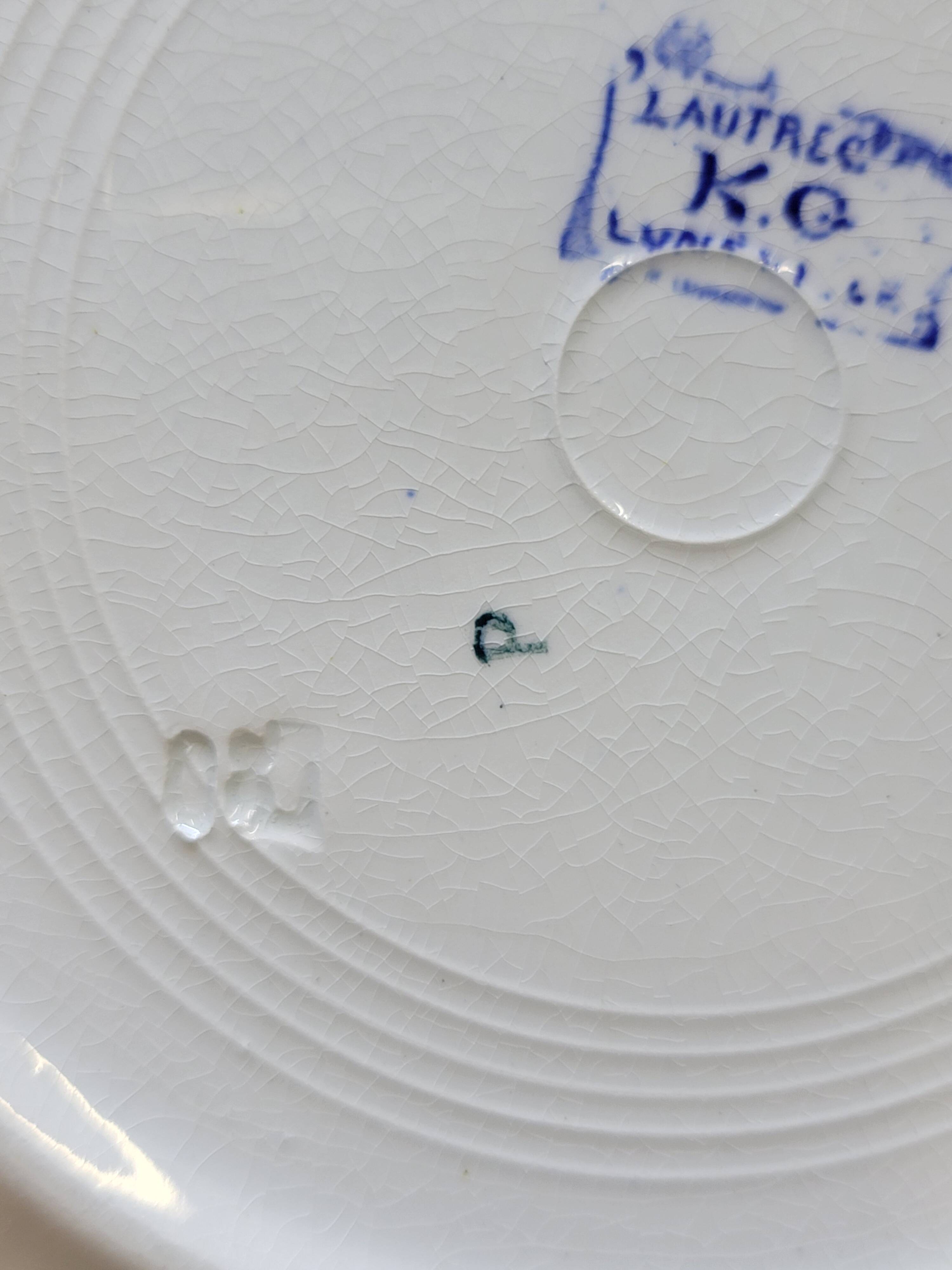 6 Small Flat Plates KG Lunéville Model Lautrec Art Nouveau Decor