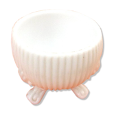 1920s cup, empty pocket tripod white opaline