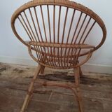 Fauteuil en rotin vintage