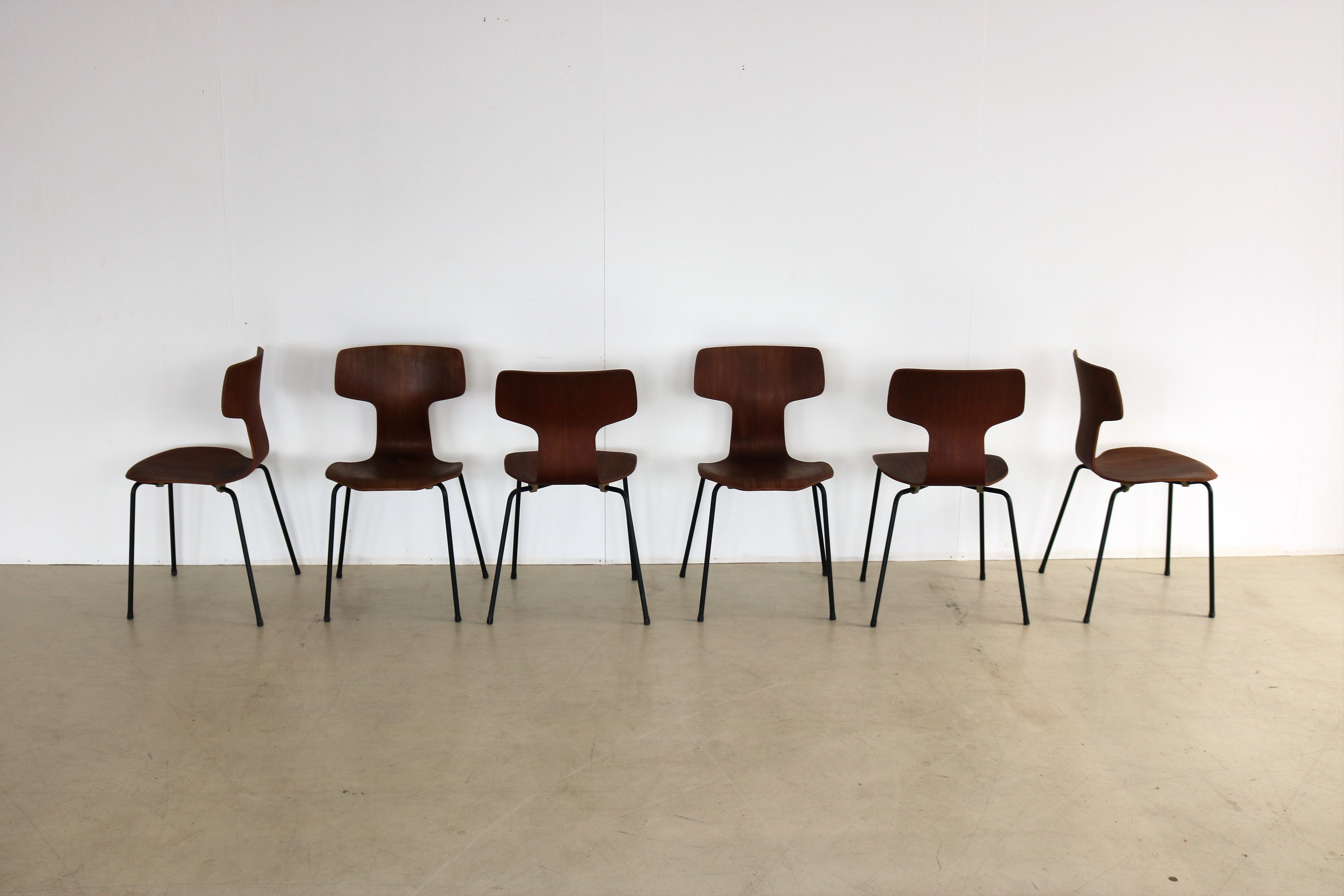 Set of 6 dining chairs model 3103 by Arne Jacobsen