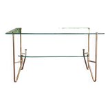 Glass and gold metal coffee table, 1960s