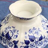 Antique salad bowl, Creil and Montereau, in earthenware, Flora model with bindweed
