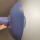 Classic small Danish hanging lamp, produced by Form-Light in the 1980s. Light purple color