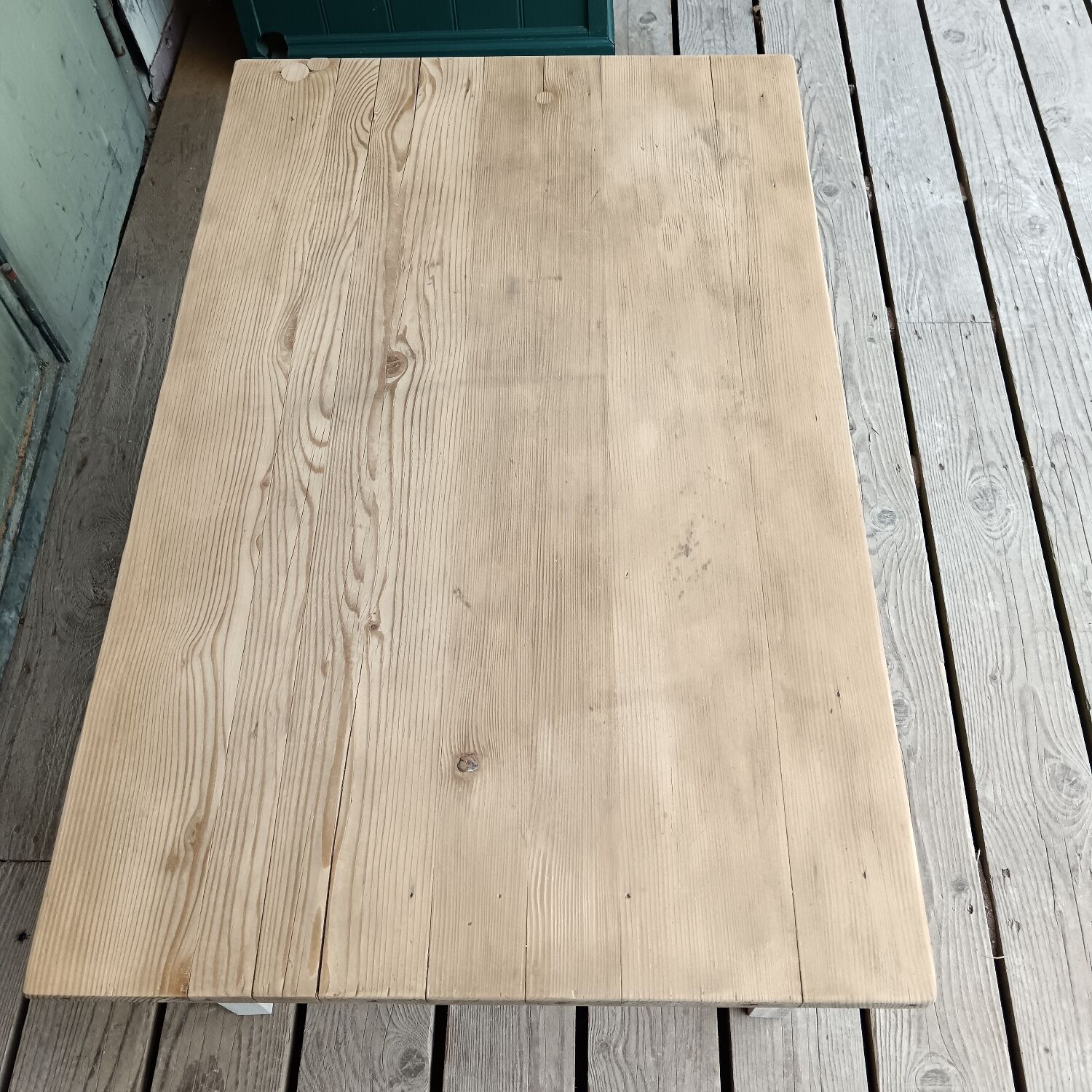 Wooden coffee table / patinated