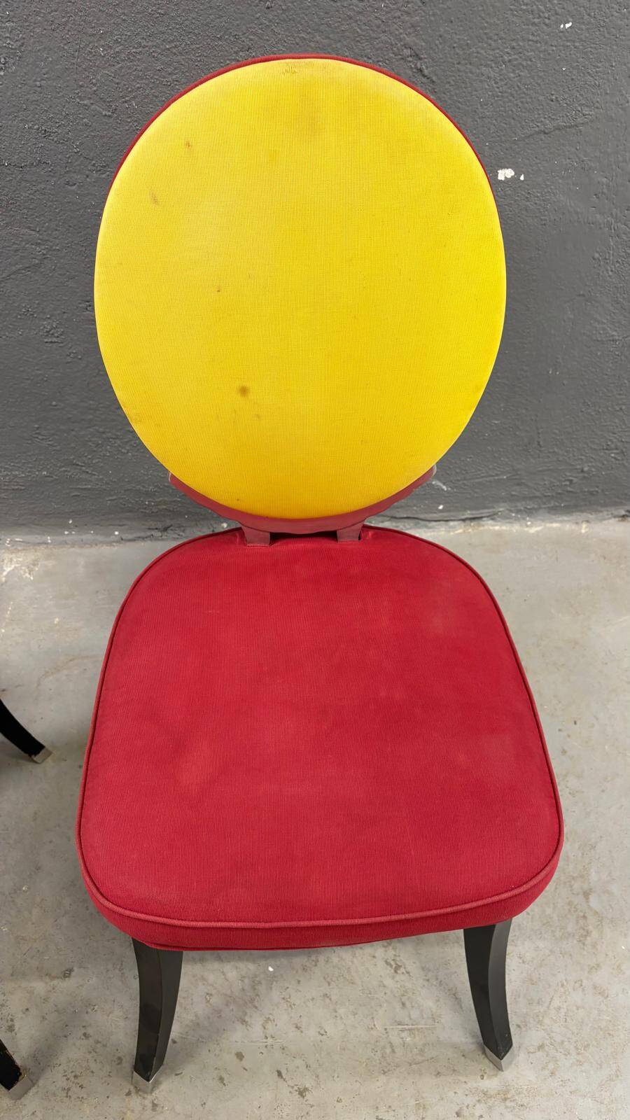 Pair of medallion chairs, Funny Valentine model, by Jean-Charles de Castelbajac, 20th century