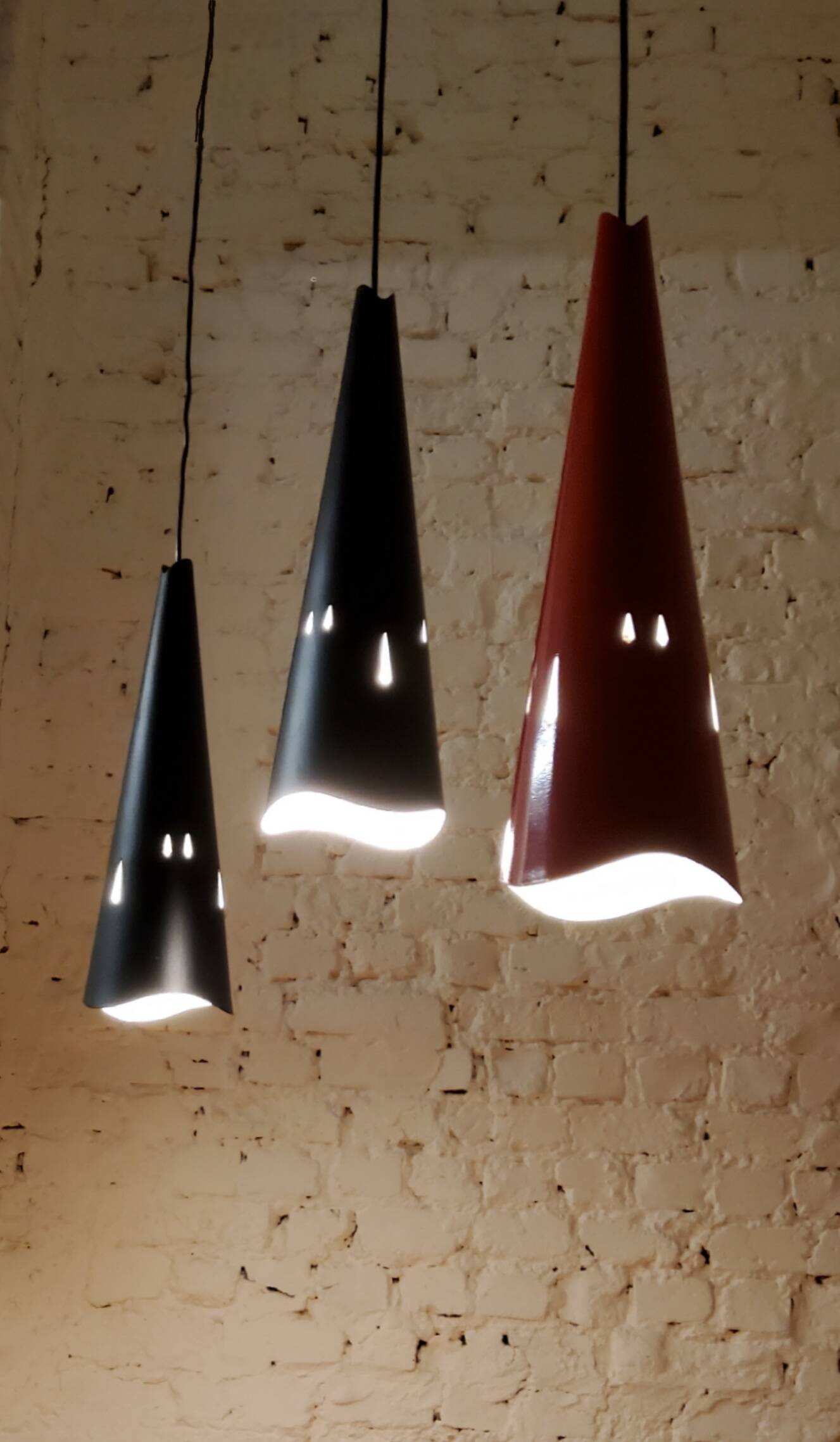 Vintage perforated metal suspensions