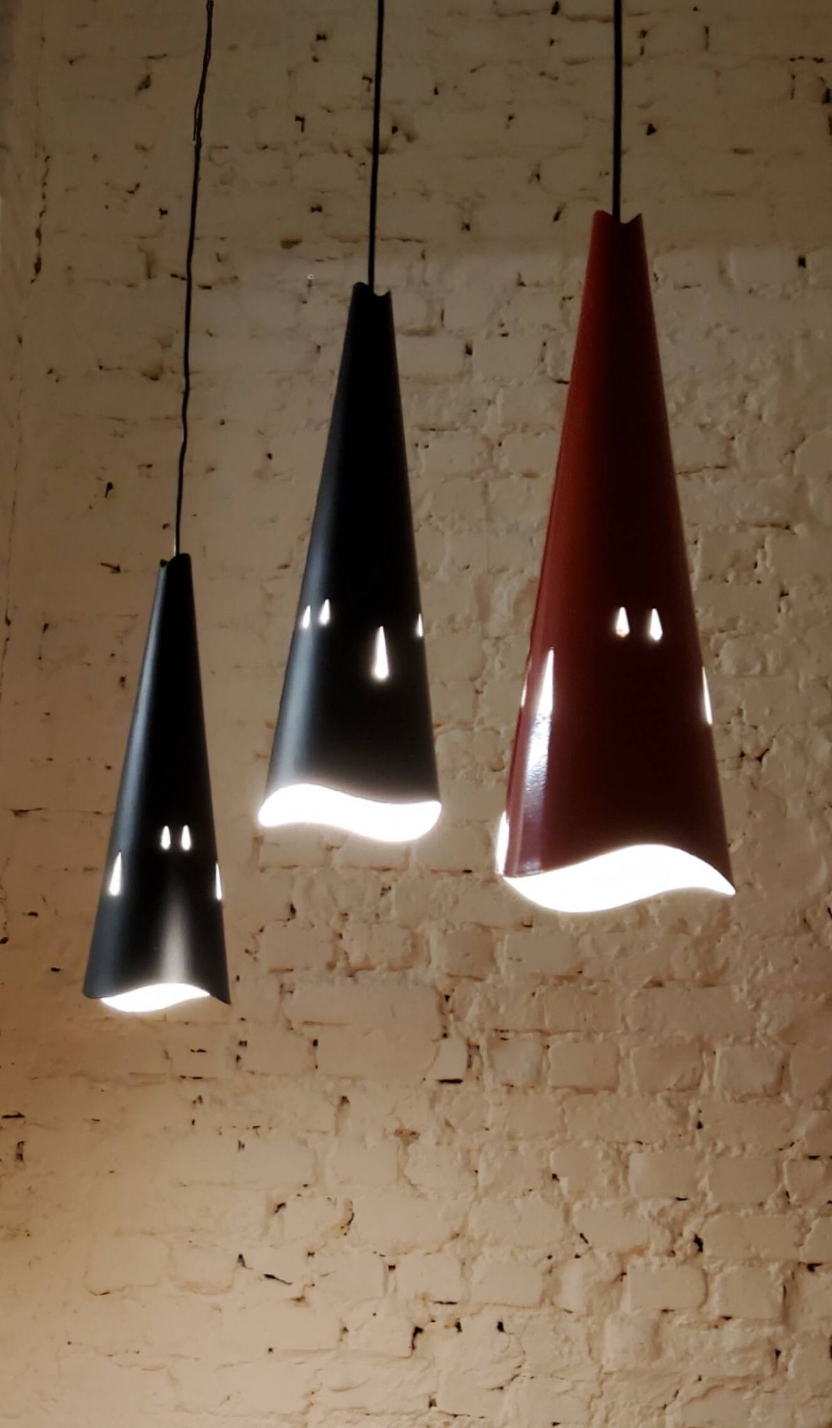 Vintage perforated metal suspensions