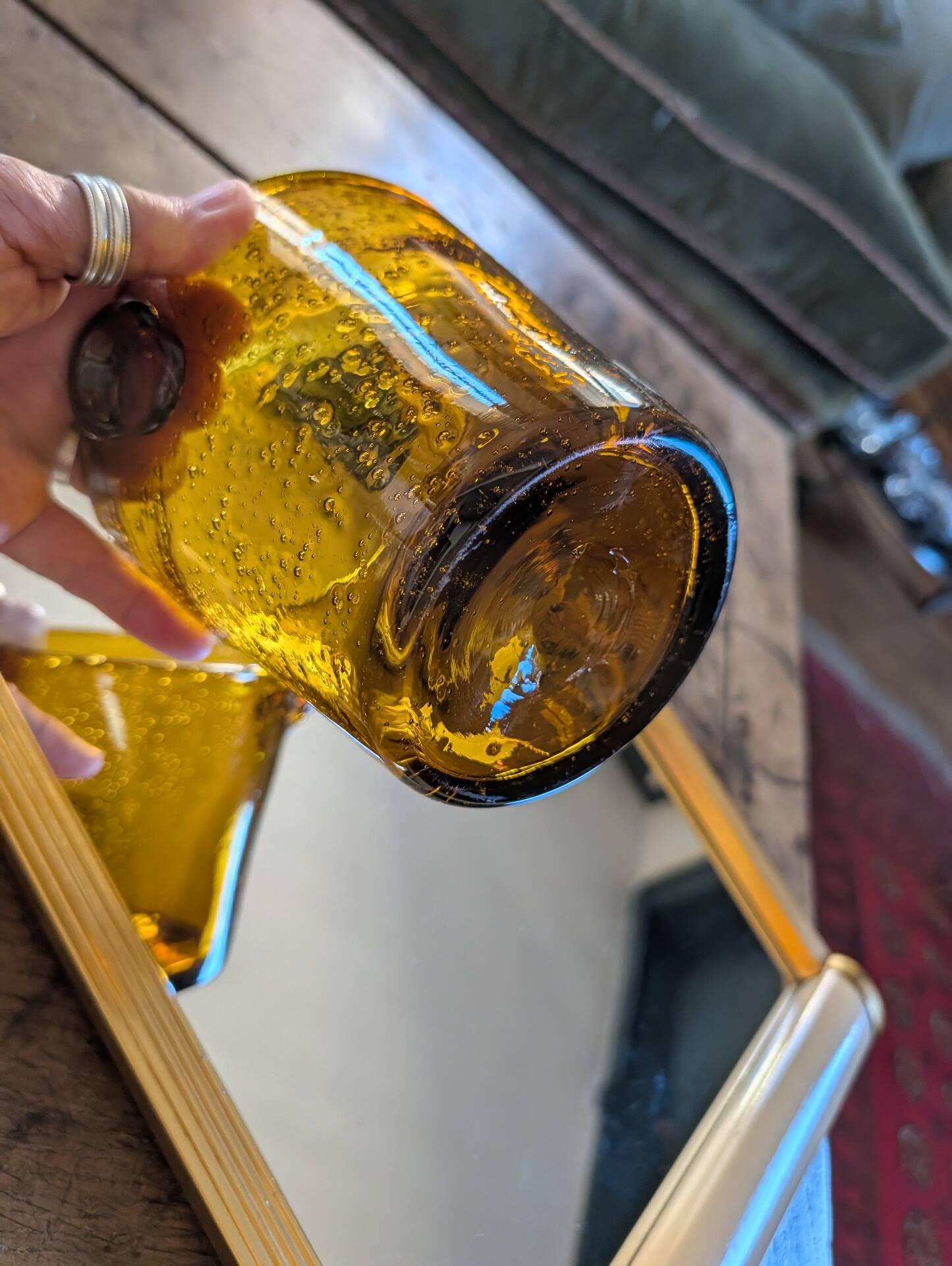 La Rochère – Amber bubble ice bucket from the 1970s