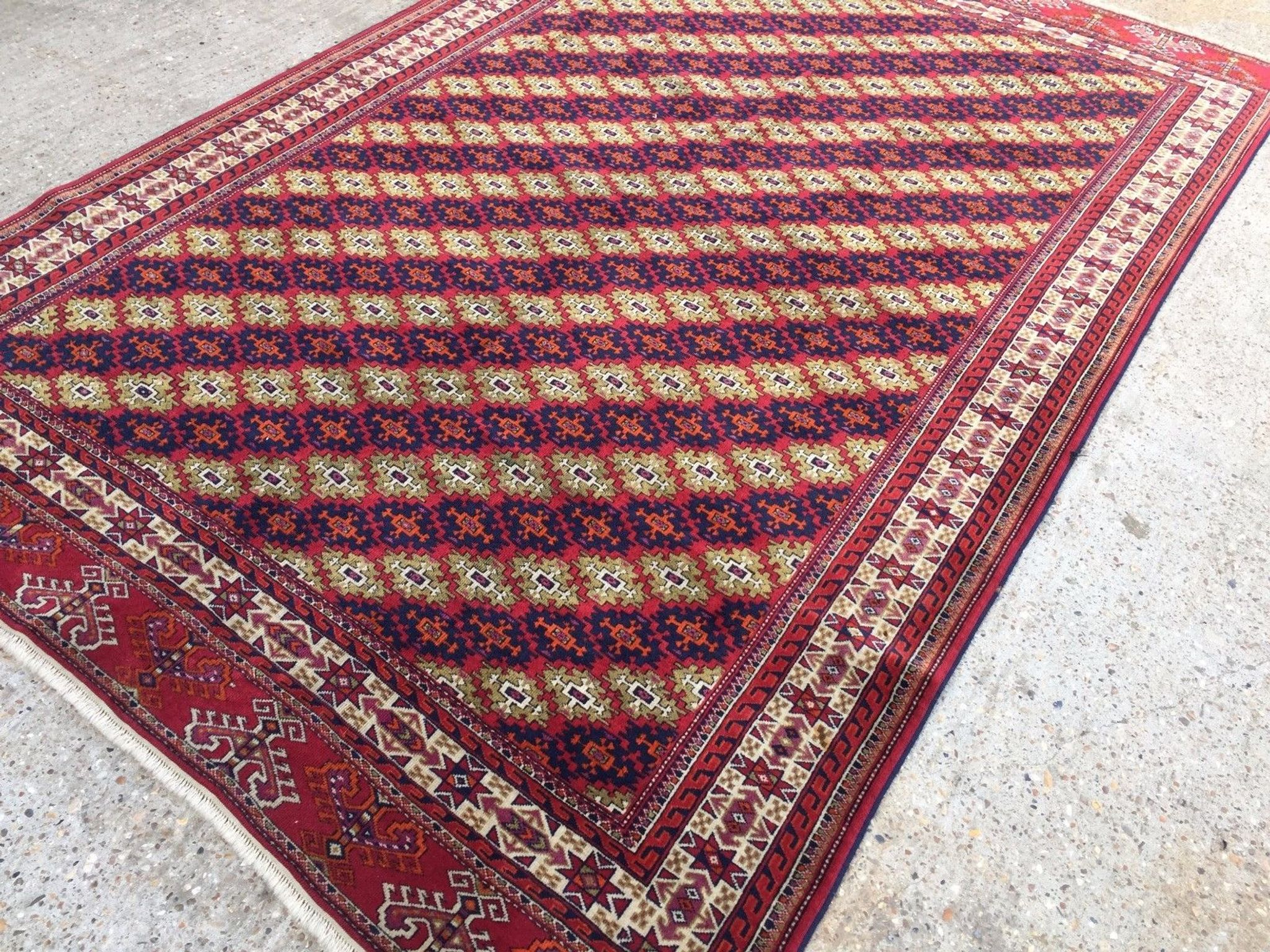 Fine Antique Turkmen Rug Wool Oriental Hand Made Rug 245x162cm Persian Vintage