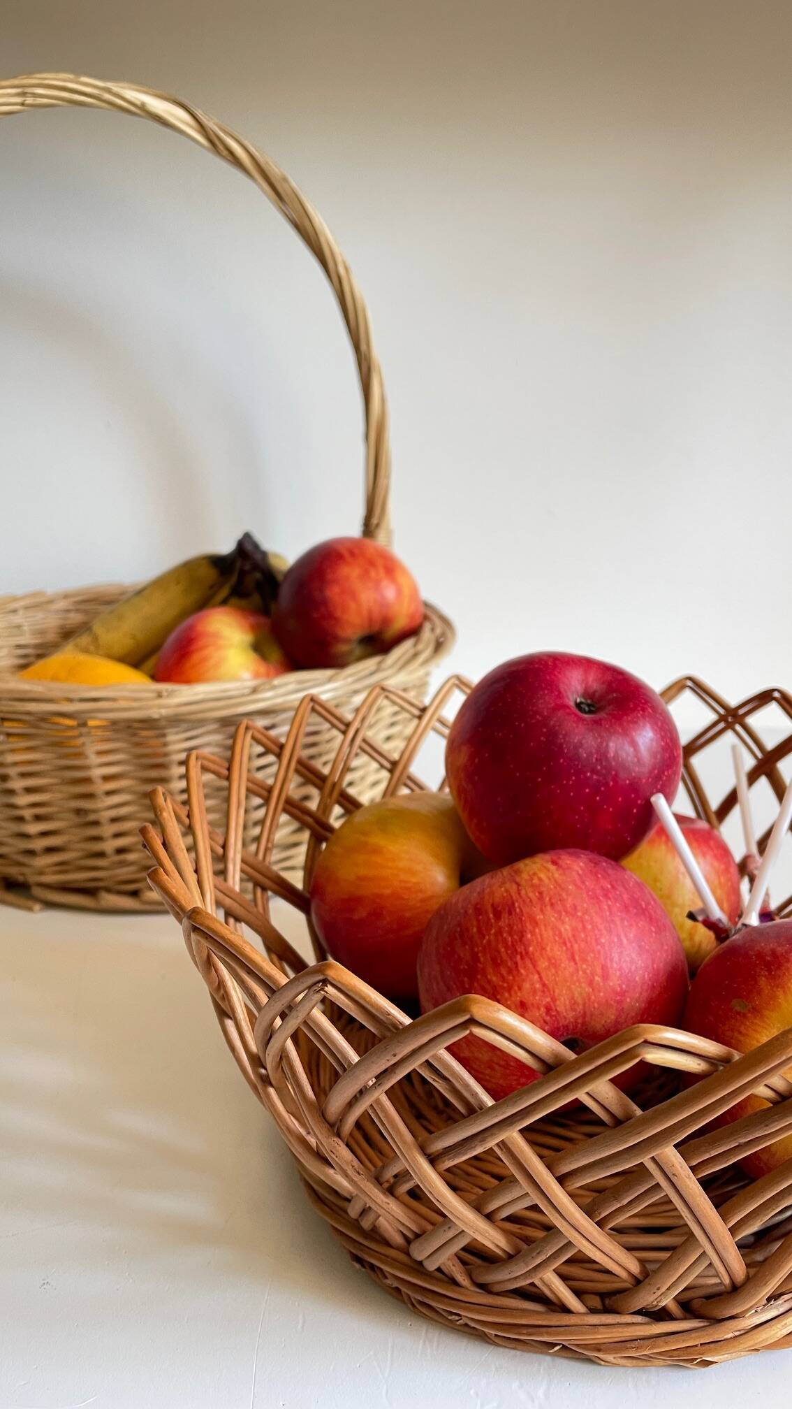 Vintage rattan baskets