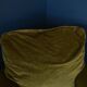 Vintage armchair green velvet fringes