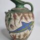 Ceramic vase, Ancient Cretan style, marine decoration with dolphins, 17 cm