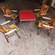 set of 4 beautiful vintage 70's Orange flower camping chairs. folding folding