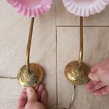 Pair of swan collar wall light