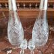 Pair of crystal and metal decanters