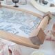 Wooden tray and blue toile de Jouy