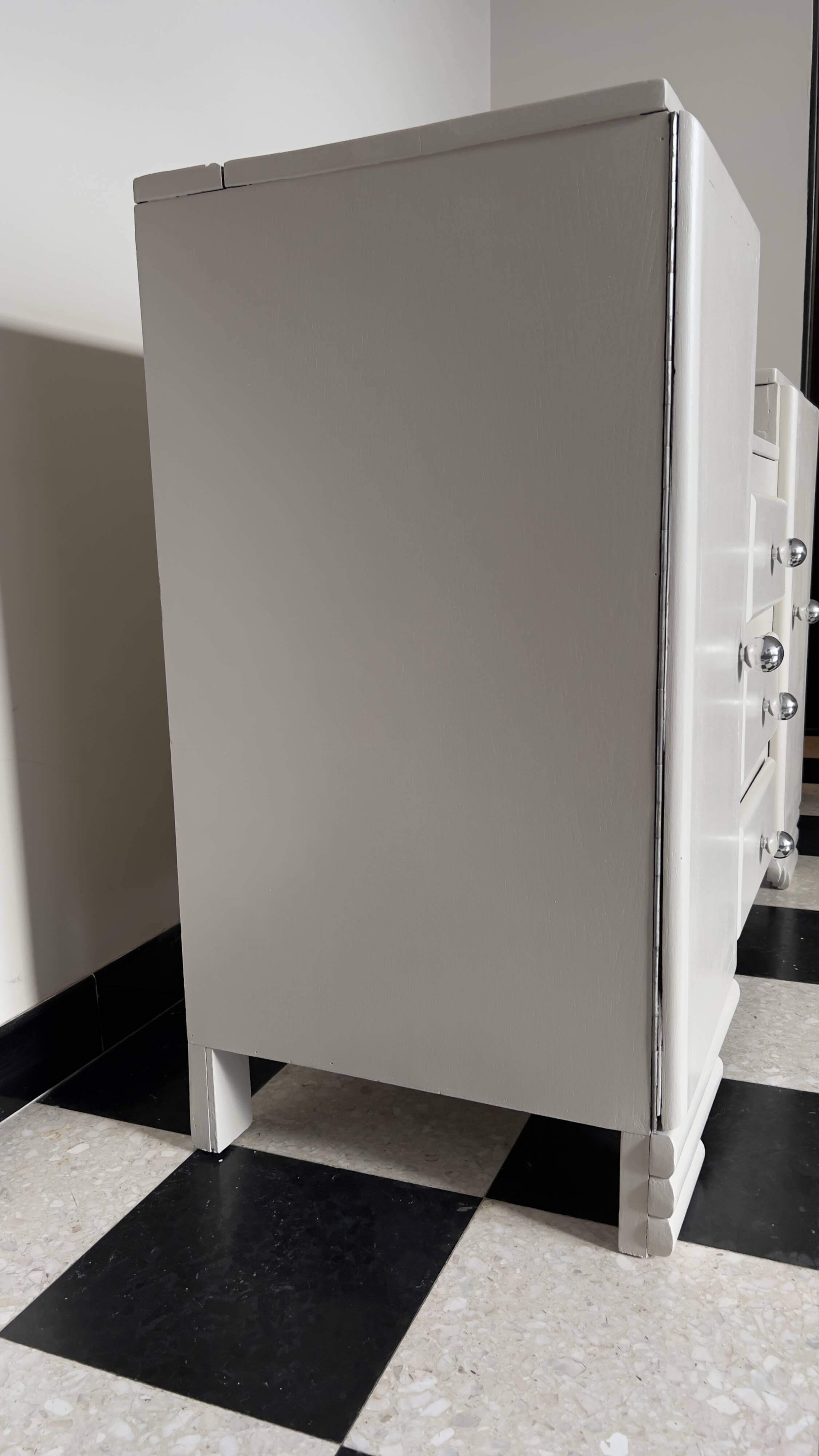 Renovated art deco asymmetrical storage unit