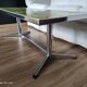 Vintage coffee table 70s chrome base and top resin effect marble green water