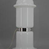 White glass floor lamp, czechoslovakia, 1970s