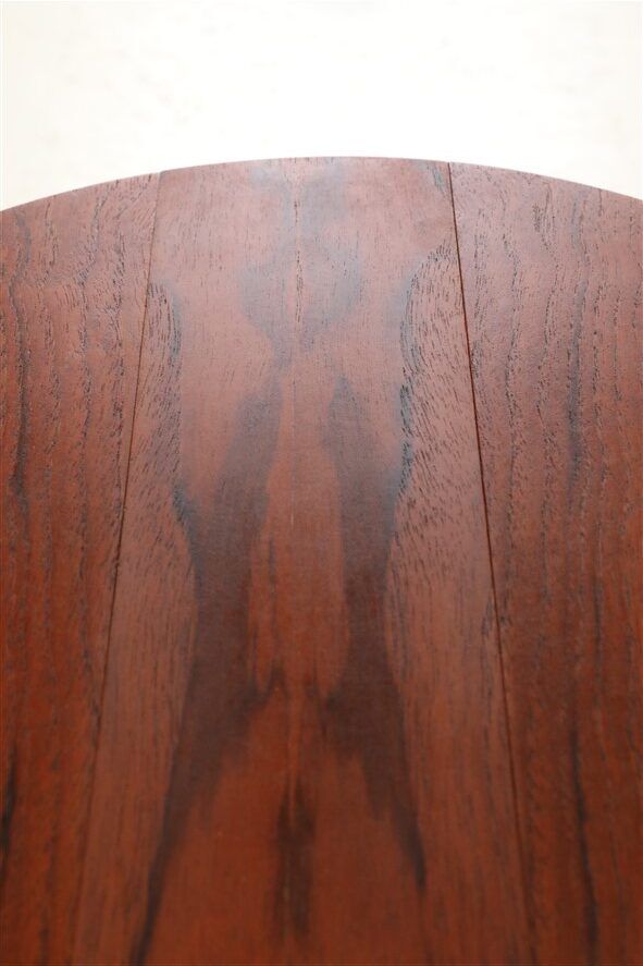 Set of 2 round mid-century teak side tables by Carlo Jensen for Poul Hundevad, 1960s, Danish modern design, foldable