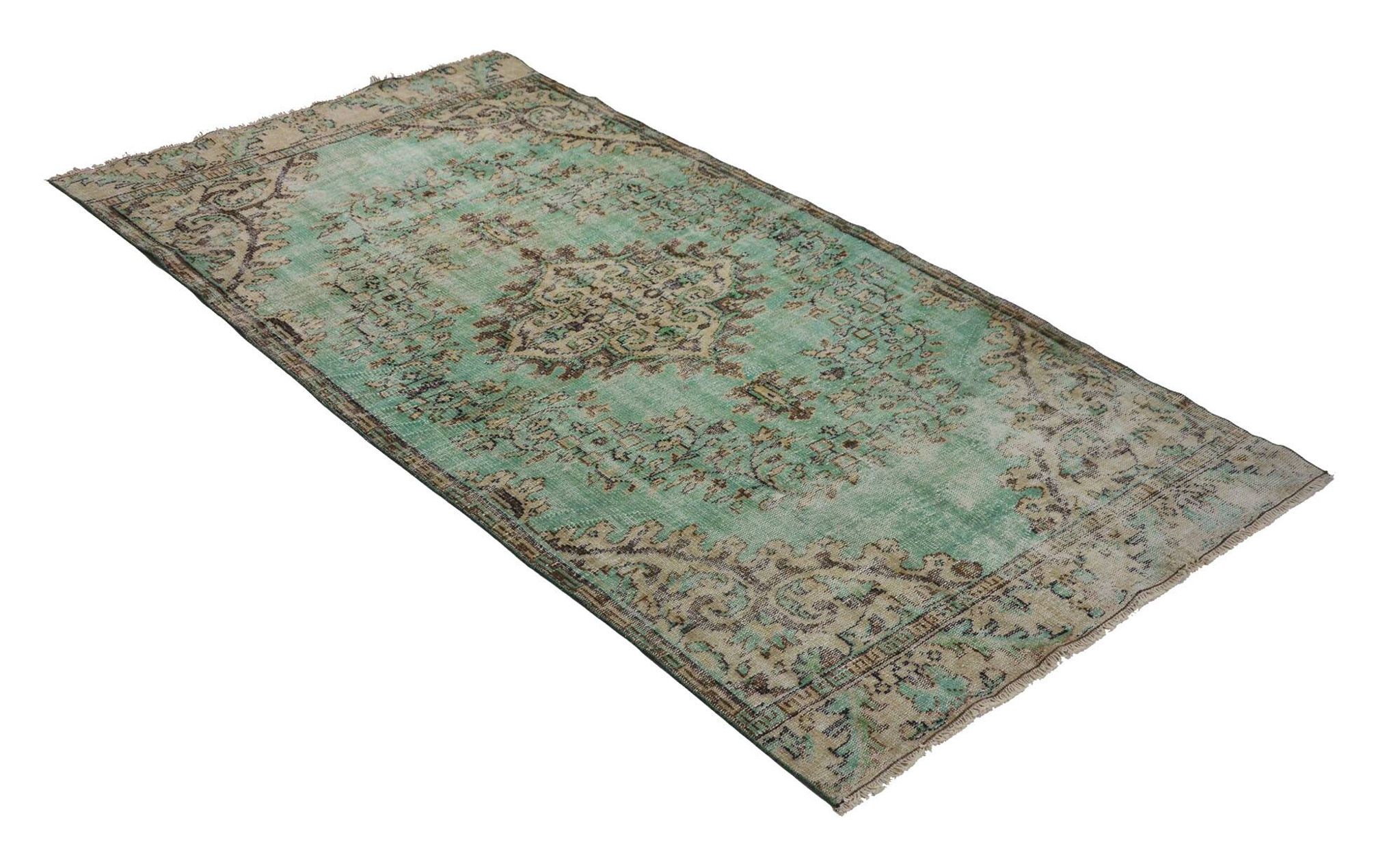 One-of-a-kind turkish handwoven vintage rug - rustic vintage charm 270x 145 cm