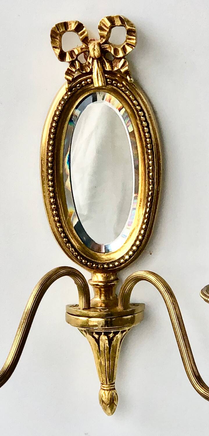Louis XVI Wall Lamp Lucien Gau Mirror