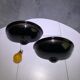 Wall lamp in the shape of an enamelled ceramic basin, set of 2