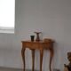 Table d'appoint danoise de style rococo en bouleau avec tiroir, début du 20e siècle