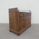 Ancienne commode en bois et marbre
