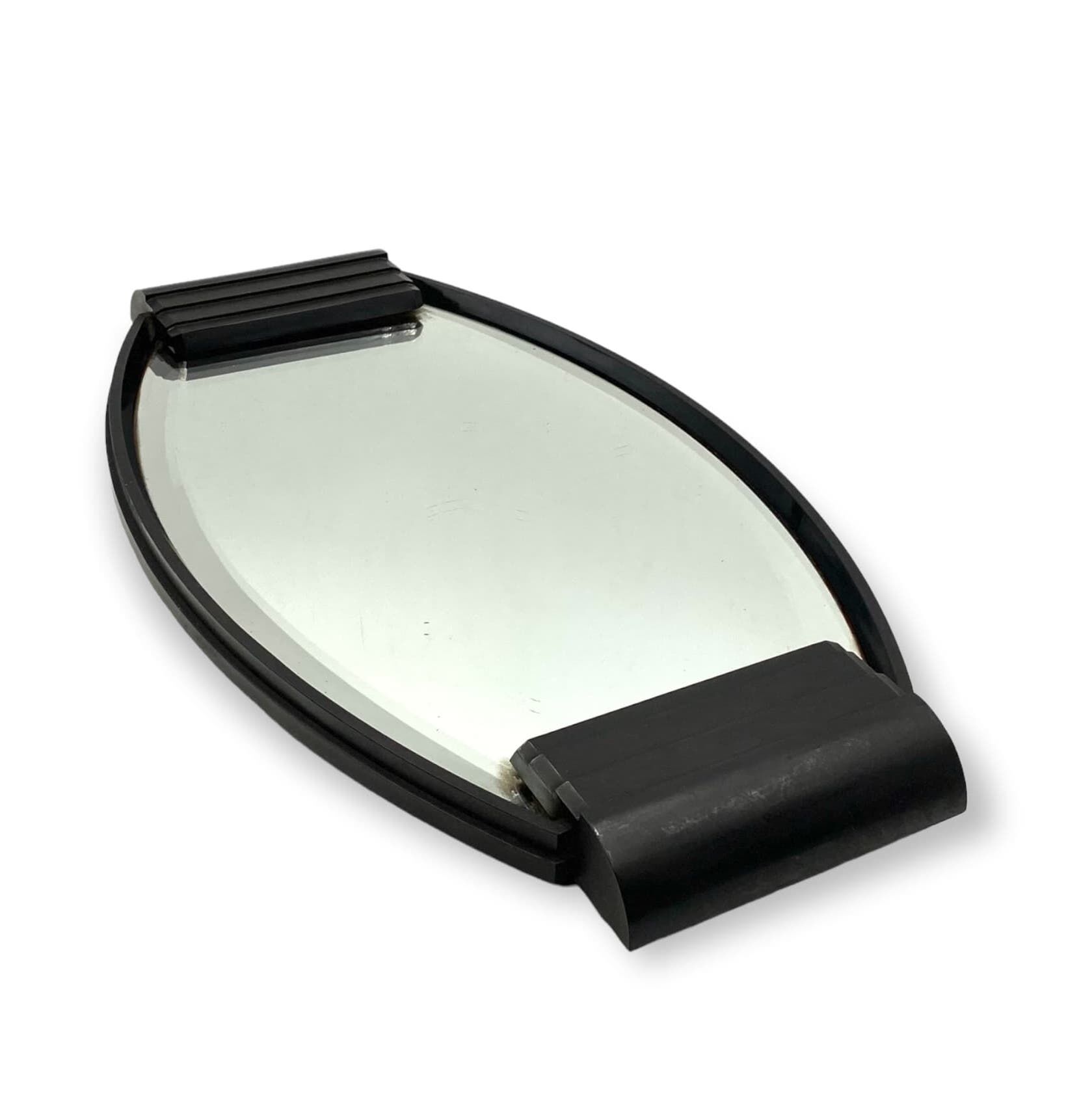 Art deco cubist bakelite mirrored tray, France 1930s