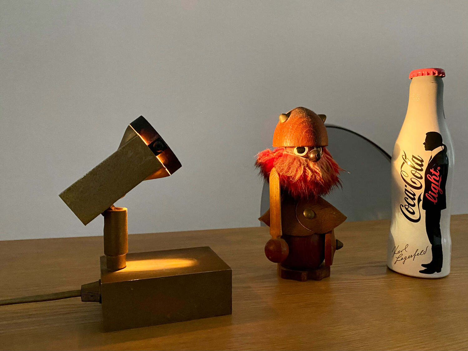 Halogen spot lamp solid brass modernist vintage design 70s