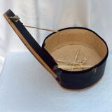 Old cardboard hat box with its handle dimension: height -22cm- diameter -44cm-