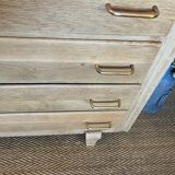 Vintage chest of drawers in wood and golden brass handles