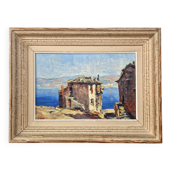 Huile sur panneau Gerard Cardella dit ZAROU tableau  signé par l'artiste