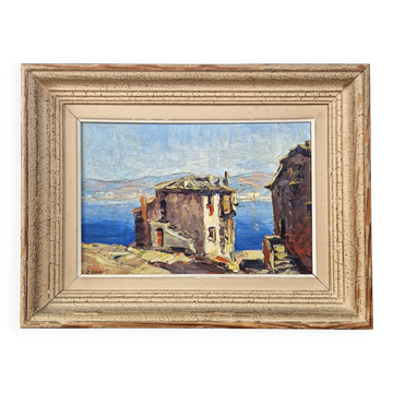 Oil on panel by Gerard Cardella known as ZAROU, painting signed by the artist.
