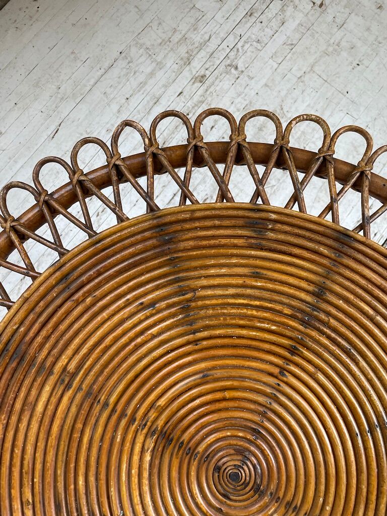 Rattan “sun” coffee table