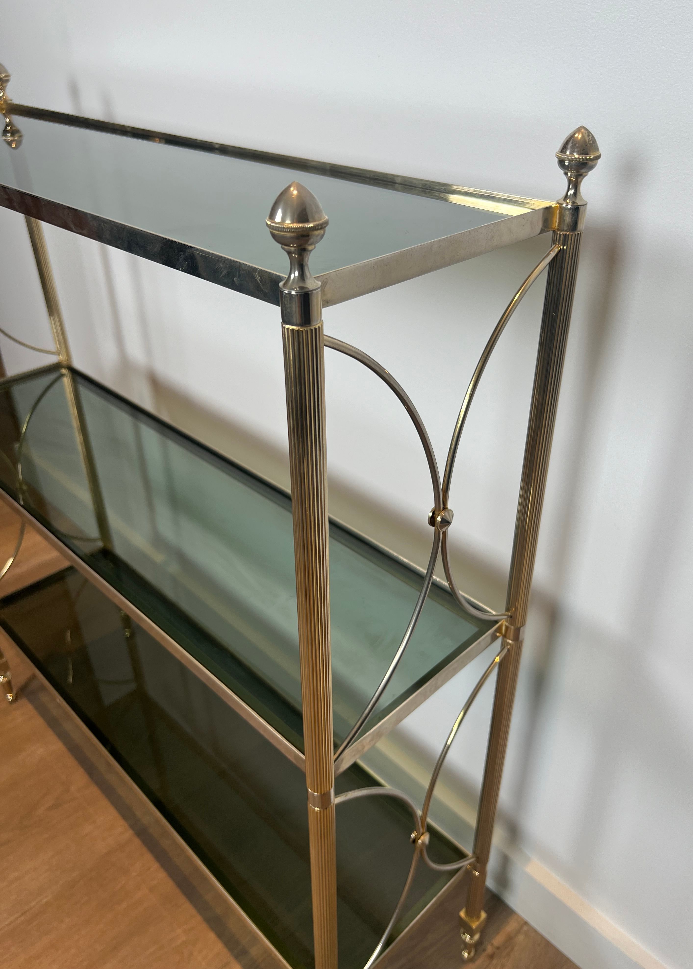 Neoclassical style silver-plated metal shelf attributed to the Jansen company