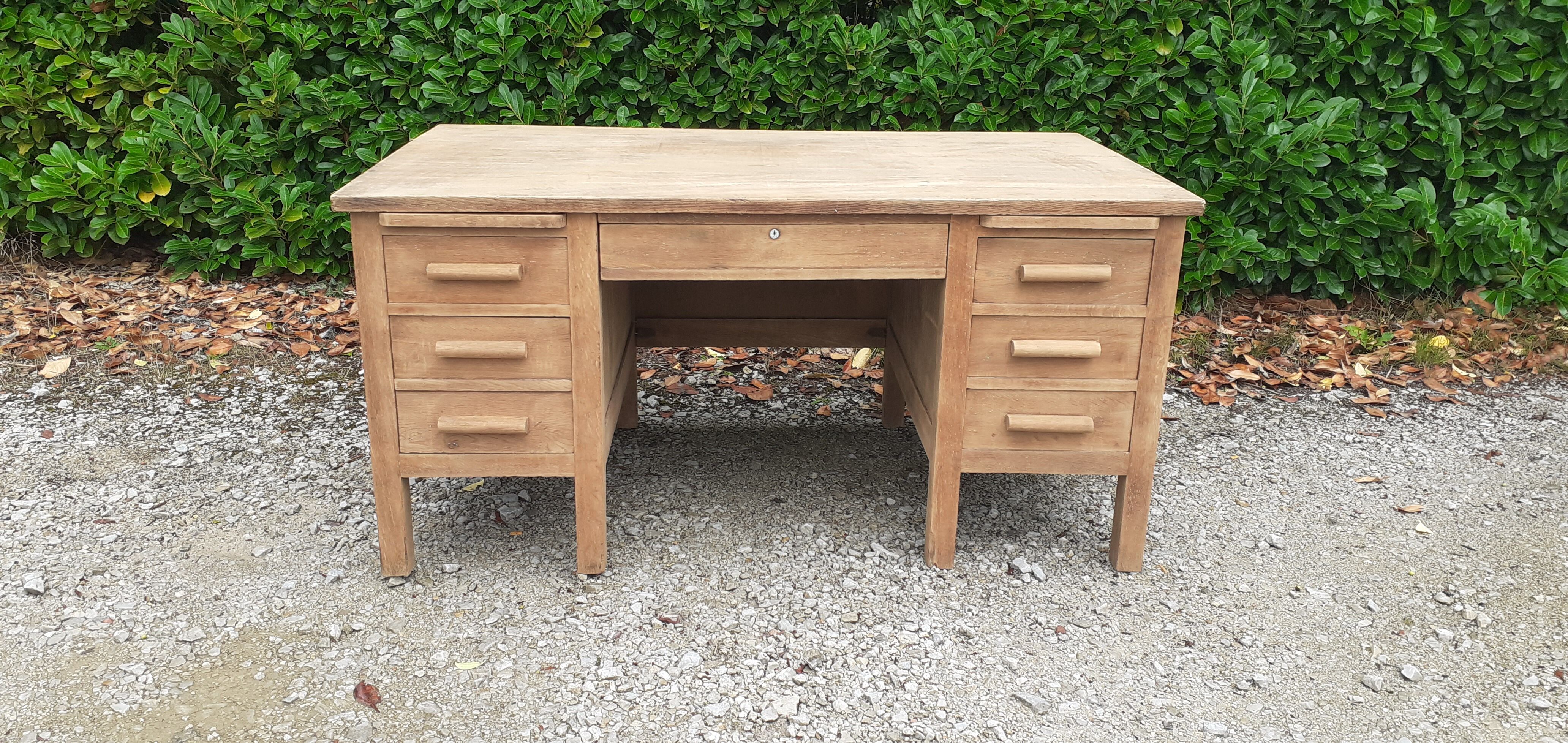 Administrative office 6 drawers 2 shelves old raw wood